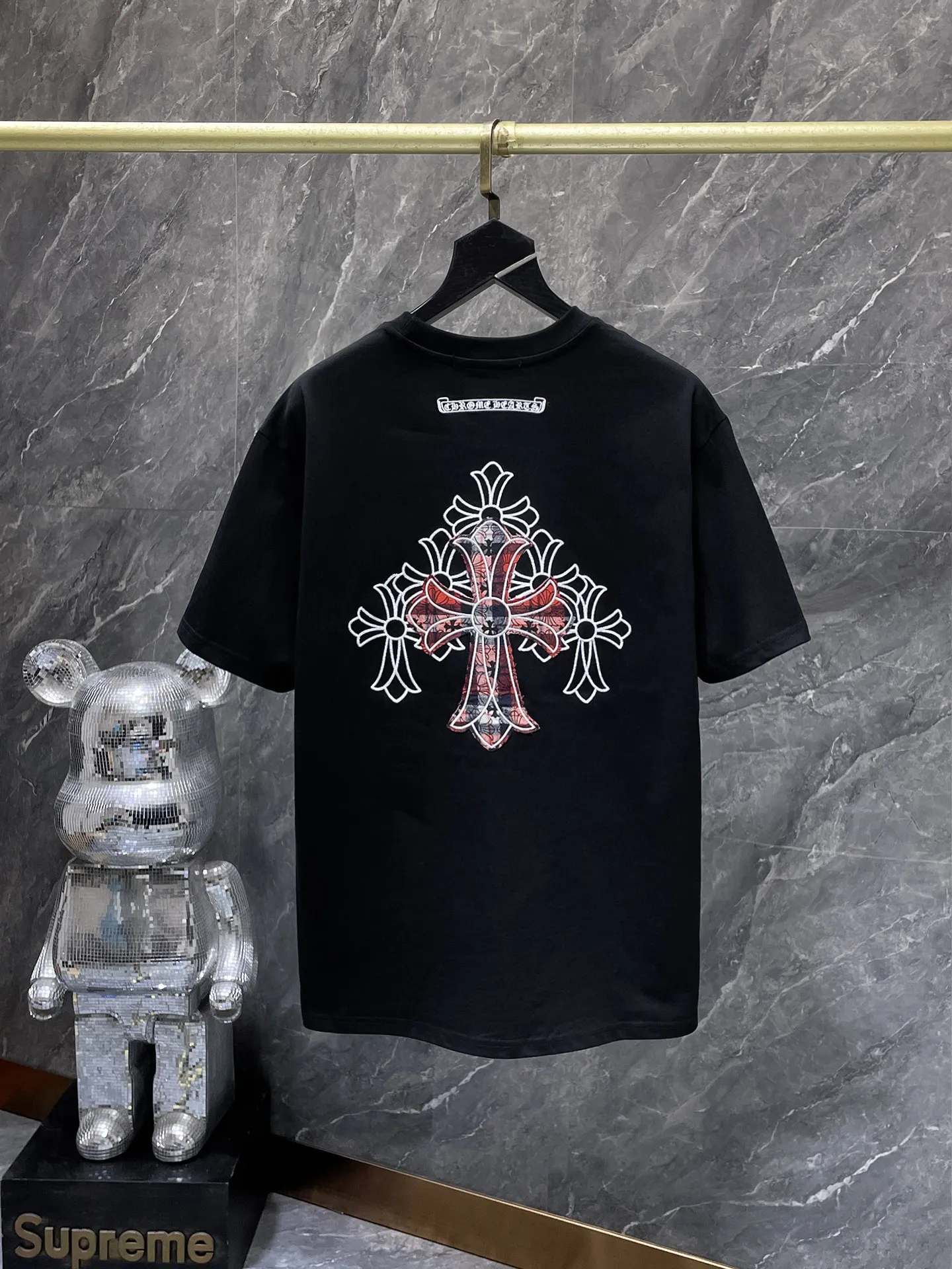 P170 new Chrome Hearts 25ss high version for summer! High-weight, environmentally friendly, high-quality top-grade fabric 280g Crow Cross Heavy Industry hand-applied embroidered willow short sleeves, counter synchronization, replica version 1:1 Recommended colors: black white